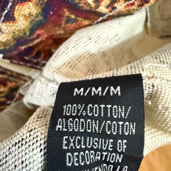 Fresh Men's Jean Jacket - Cream and Brown Floral - Picture 3 of 3